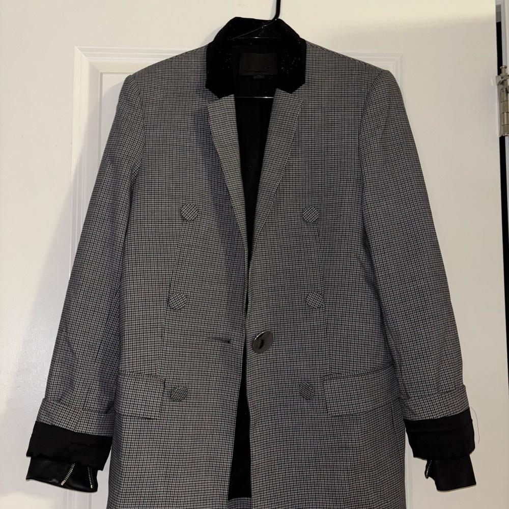 Alexander Wang Black and Gray Checkered Blazer